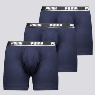 Imagem de Kit de 3 Cuecas Puma Boxer Cotton Marinho, M