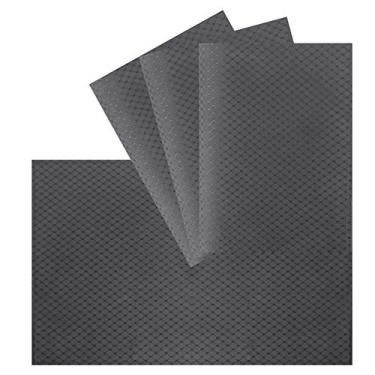 Imagem de Tapetes de mesa acolchoados de dois lados VCVCOO para mesa de jantar, conjunto de 4 peças de tapetes de mesa de tecido de waffle lavável na máquina, Casual, Charcoal Gray, 13 X 19 Inch, 4