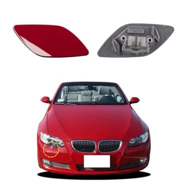 Imagem de Goholy Capa de arruela de farol de para-choque dianteiro de carro compatível com BMW 328i 335i Coupe Convertible 2007-2010 Tampa de bicos de arruela de farol 61677171659 61677171660 Capa de spray de