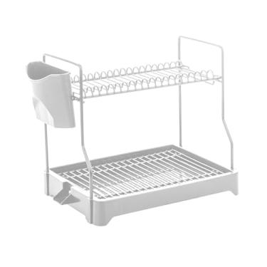 Imagem de METALTRU - Escorredor de Louças Prime Duplo, Branco com Branco.