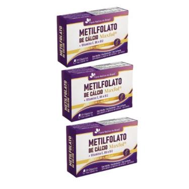 Imagem de 3x Metilfolato de Cálcio + Vit B12 Metilcobalamina + Vit B6 + Vit E 30