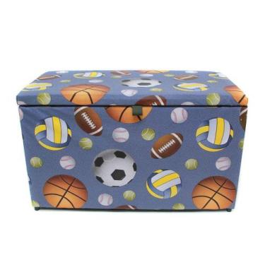 Imagem de Bau Puffe Para Guardar Brinquedos Multiuso Madeira Infantil - Uticasa,