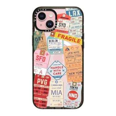 Imagem de CASETiFY Capa Impact para iPhone 15 Plus [4X testado contra quedas de grau militar/proteção contra quedas de 2,5 metros/compatível com Magsafe] - AirTags - preto transparente