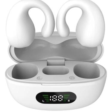 Imagem de Fones de Ouvido Bluetooth sem Fio com Estojo de Carregamento, Display LED Digital, Branco
