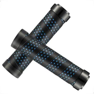 Imagem de Manopla Punho Para Guidão Bike Mtb Com Trava Rockbros Cor Az