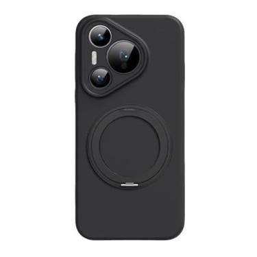 Imagem de LTLMYDAM Capa ultrafina para Huawei Pura 70 Ultra/70 Pro/70 Pro+/70, proteção de lente com tudo incluído, capa de telefone de silicone líquido, com revestimento de fibra de anel, preta, 70 Pro