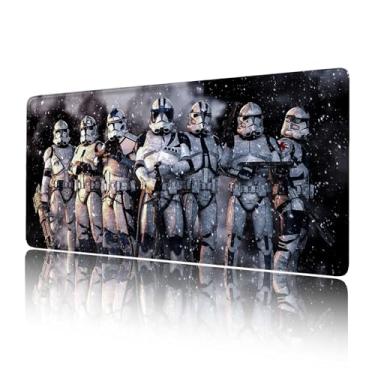 Imagem de Tapete de mouse para jogos extragrande com design XXL, mousepad com base de borracha antiderrapante e bordas costuradas, tapete de mesa portátil para teclado de computador, mouse e laptop, 31,5 x 15,7