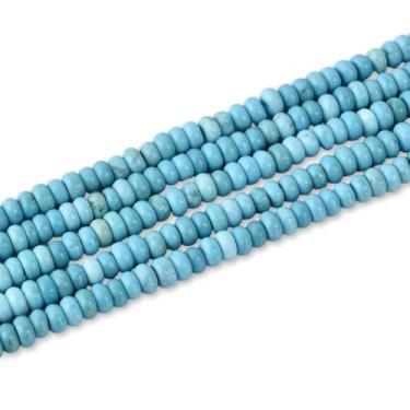 Imagem de 170 peças 4 x 2 mm disco turquesa azul natural Rondelle espaçador pedra semipreciosa contas soltas para fabricação de joias 38 cm