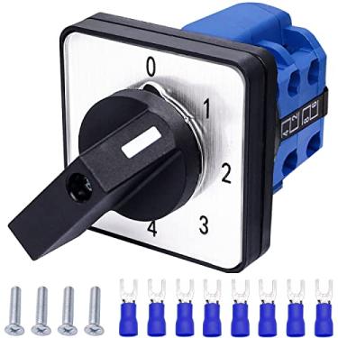 Imagem de Taiss Interruptor De Comutação Universal 20A 550V 4 Posições 8 Terminais Interruptor Seletor De Came Rotativo Com Trava + Sv2-4S Terminal De Conexão Azul Lw26-20 0-4/2