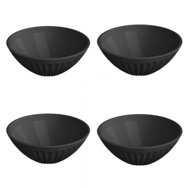 Imagem de Conjunto Bowl Multiuso de Plástico, Design Moderno, Livre de BPA, Utensílio Cozinha, Kit Tigelas, Pote Resistente, P/Salada Frutas Refeição (Kit C/ 4 - Preto)