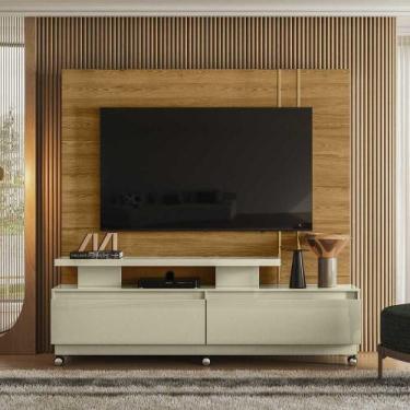 Imagem de Home Theater Braun MDP 2 Gavetas até 75 Cumaru/Opala G97 - Gran Belo