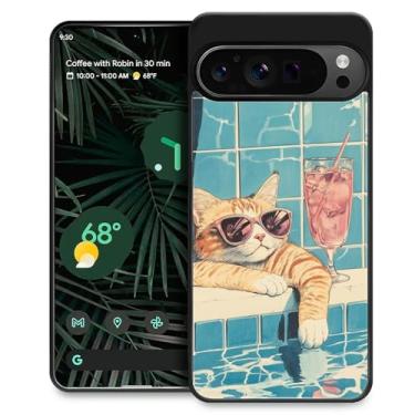 Imagem de CARLOCA Capa compatível com Google Pixel 9 Pro XL para meninas e meninos, capa rígida, proteção à prova de choque, TPU antiderrapante, para Google Pixel 9 Pro XL, estampa moderna, óculos de sol legais