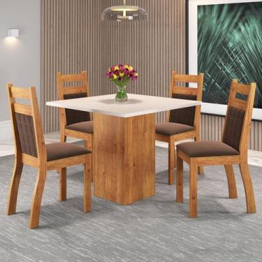 Imagem de Mesa de Jantar 4 Lugares Vinhedo Mel/Blonde/Bombom - Viero Móveis, Mar