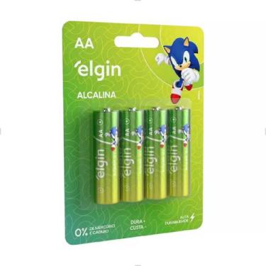 Imagem de Pilha AA Alcalina Pequena Cartela com 4 Unidades Elgin
