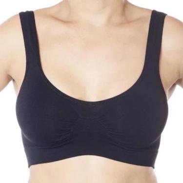 Imagem de Kit 3 Sutiã Top Lupo Loba Sem Costura Microfibra Soutien, Preto, P