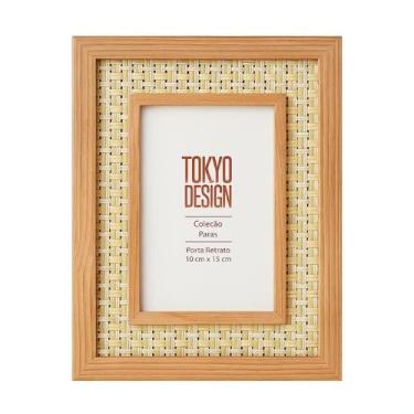 Imagem de Porta Retrato 10x15 de Mesa Madeira Decorativo Rústico Palha - MM, 10x