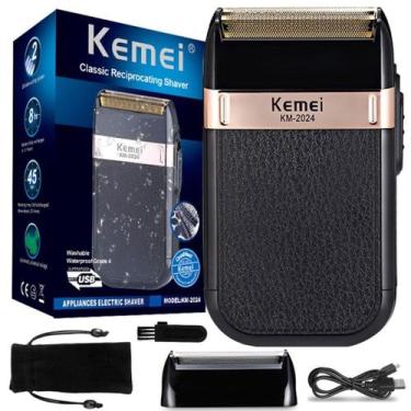 Imagem de Barbeador Portátil Elétrico Recarregável KM-2024 Envio Já - KEMEI