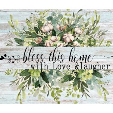 Imagem de Kits de arte de diamante 5D DIY pintura para adultos família abençoe esta casa fazenda frases inspiradoras rústicas placas abençoadas para decoração 40 x 30 cm/11,7 x 15,8 polegadas