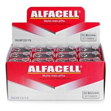 Imagem de Bateria 9v Caixa Com 12 Unidades Original - Alfacell