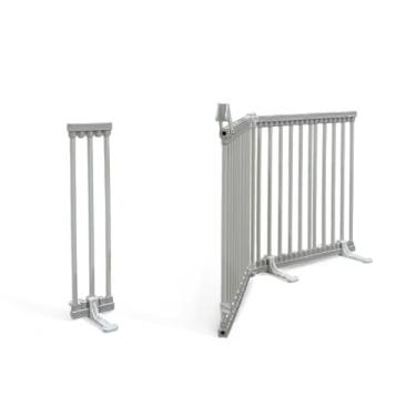 Imagem de PPortão Proteção Jardim Piscina e Escadas 5cm entre as grades 60cm 100cm Altura Portão de Segurança para Criança e Pet Cores Preto ou Branco Forte Seguro (Branco | 80cm Altura, 107cm | Comprimento)