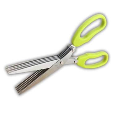 Imagem de Tesoura Culinária 5 Lâminas Profissional para Temperos – Corte Rápido, Uniforme e Prático na Cozinha