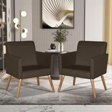 Imagem de Kit 2 Poltronas material sintético Escritório Consultório, Sala, Recep