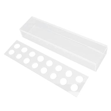 Imagem de Vaso de acrílico transparente retangular elegante vaso de flores para decoração de casa, festa de casamento, durável, moderno, criativo, arranjos de flores, opção de presente de luxo (16 furos)