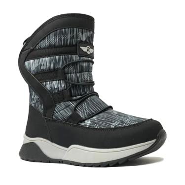 Imagem de REDVOLUTION Botas de neve unissex para meninas e meninos antiderrapantes Waterpoof Tênis moderno de inverno (bebê/criança pequena/criança grande), 450 New Black, 1 Big Kid