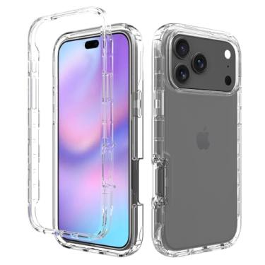 Imagem de Eilkmcre Capa para iPhone X7 Pro Max, capa de celular para iPhone X7 Pro Max com protetor de tela integrado, capa traseira transparente e fina, à prova de choque, resistente, resistente, capa