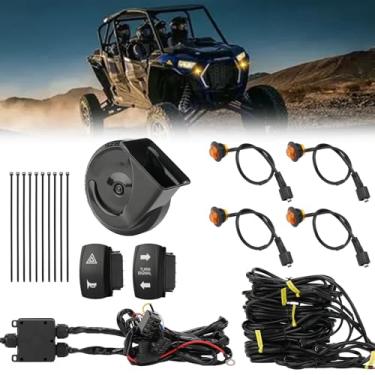Imagem de OFIG Kit de seta UTV com buzina 110DB, pré-conectado, Plug and Play ATV UTV Blinker com interruptor basculante, kit universal UTV Street Legal compatível com Polaris, Can Am, CFMOTO, Arctic Cat