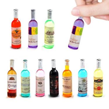Imagem de Garrafas de vinho em miniatura Harewu miniverse escala 1:12 10 unidade