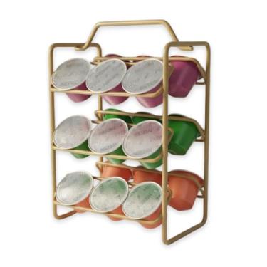 Imagem de TEDFY Organizador Suporte para Cápsulas de Café – compatível com Nespresso®*, Dourado, Capacidade 18 Cápsulas