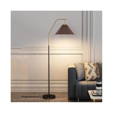 Imagem de Luminária de chão Luminária de mesa vertical para sala estar, luminária chão para quarto com abajur marrom base ferro, luz que muda cor em três cores