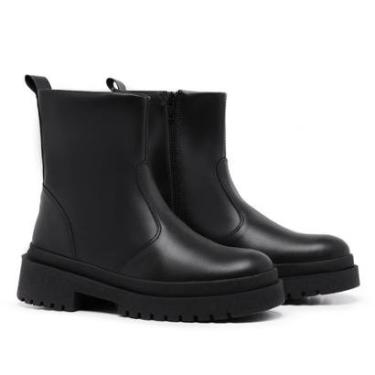 Imagem de Bota Feminina Tratorada Chelsea C/ Zíper Cano Curto Lisa Fashion-Feminino