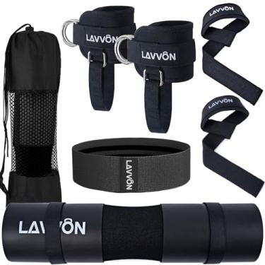 Imagem de Conjunto de 7 peças de barra para impulso no quadril - almofada de agachamento, almofada de barra de espuma de treino para levantamento de peso, acessórios de academia para mulheres com barra ruim