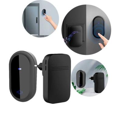 Imagem de Campainha Autoalimentada Sem Fio e Sem Bateria com 38 Melodias Preto -