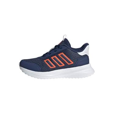 Imagem de adidas Tênis de corrida infantil X_PLR, Azul escuro/laranja semi impacto/branco, 21