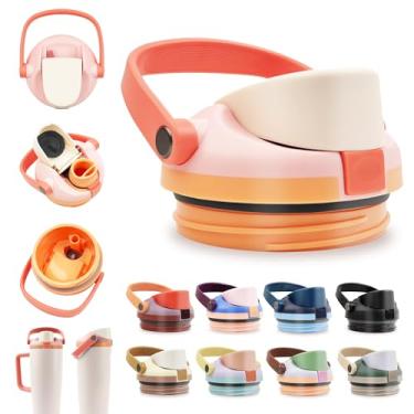 Imagem de BydGxy Tampa de substituição para garrafa de água Owala FreeSip Sway de 1,2 l - livre de BPA, vedação segura, trava à prova de vazamento, alça de transporte isolada - Compatível com garrafas e canudos