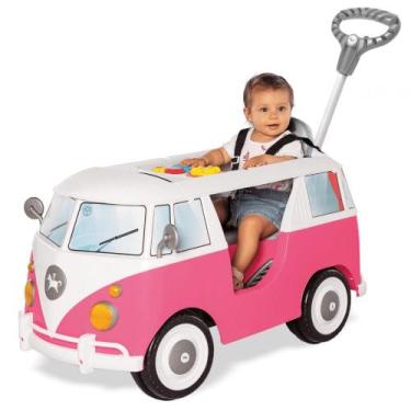 Imagem de Carrinho Andador Totoka Passeio Infantil Kombi Menina Rosa - Calesita,