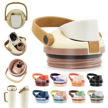 Imagem de BydGxy Tampa de substituição para garrafa de água Owala FreeSip Sway de 1,2 l - livre de BPA, vedação segura, trava à prova de vazamento, alça de transporte isolada - Compatível com garrafas e canudos