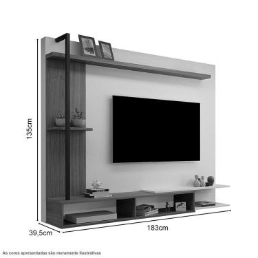 Imagem de Painel Para Tv 65" Com Nichos E Aplique De Metal Luapa