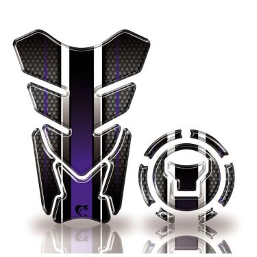 Imagem de Adesivo Protetor Tanque E Bocal Honda Acima 2018 Carbono Cor Azul