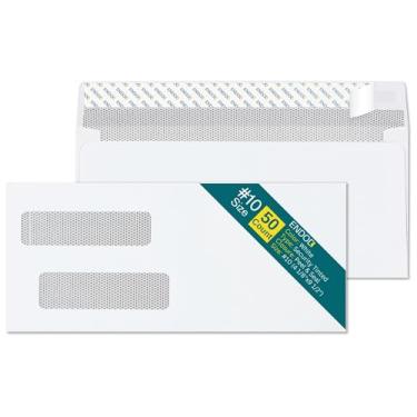 Imagem de Envelopes de segurança com janela dupla #10 - Pacote com 50 - para faturas Quickbooks e declarações comerciais - Envelopes coloridos de segurança - Papel 90 g/m2 - Tamanho 10,9 kg / 90 g/m² - Tamanho