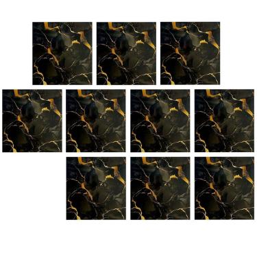 Imagem de Placa Adesiva Marmore 3D Kit 10 uni Obra Reforma Papel de Parede Autocolante Painel Casa Cozinha Recepçao Escritorio