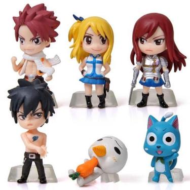 Imagem de Coleção Figure Toy, 6 peças Fairys Tails Lucy Happy Cat Natsu - yiweis