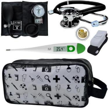 Imagem de Kit Enfermagem Estampada Academico Com Aparelho de Pressao Estetoscopi