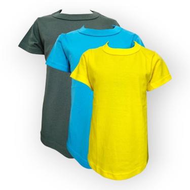 Imagem de KIT 3 CAMISETAS INFANTIL MANGA CURTA ALGODAO LISA BASICA 2 - 8-Masculino