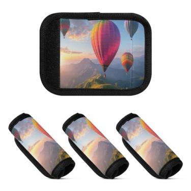 Imagem de Qilmy Balão de ar quente, alça de bagagem, embalagem com 2 unidades, identificadores de bagagem, identificadores de bagagem, capa confortável para carrinho de bebê, mala de viagem, acessórios de