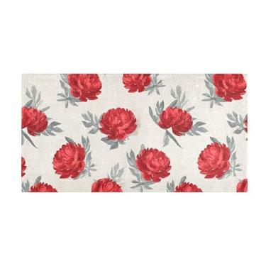 Imagem de Burbuja Tapete de corrida retrô floral de pelúcia antiderrapante tapete de borracha para corredor, quarto, sala de estar, decoração de entrada, lavável na máquina, 51 x 99 cm