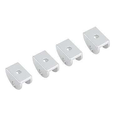 Imagem de GLOGLOW Rack de Armazenamento Espaço Alumínio, Prata, Suporte de, para Espessura de Vidro de 5-8mm, 4 Pacotes, Suporte de Braçadeira de Vidro para Uso Doméstico, Nan (Trompete semi-redondo
